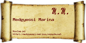 Medgyessi Marina névjegykártya